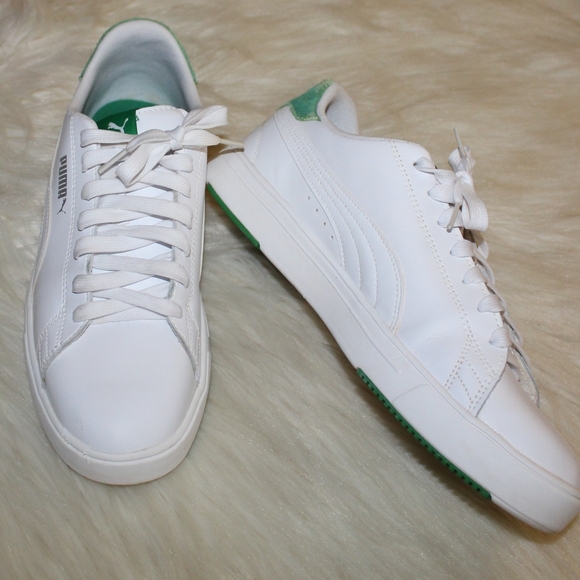 PUMA Women's 11 Serve Pro Lite SoftFoam+ White Green Tennis Shoes Sneakers - Picture 8 of 16